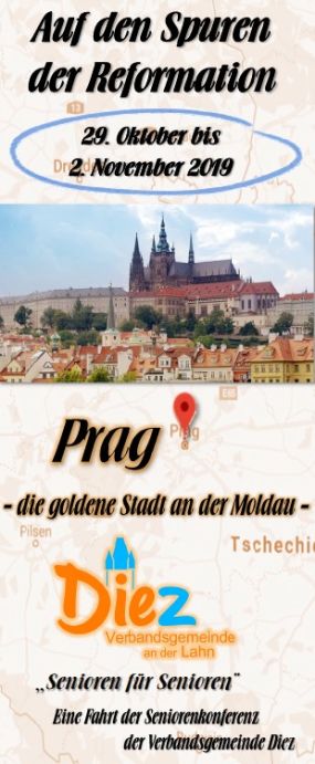 Deckblatt des Flyers zur Prag-Reise Deckblatt des Flyers zur Prag-Reise